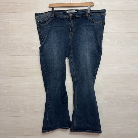 Torrid Women's Plus Size 24 Dark Wash Denim Mid Rise Luxe Slim Bootcut Jeans - Picture 2 of 8